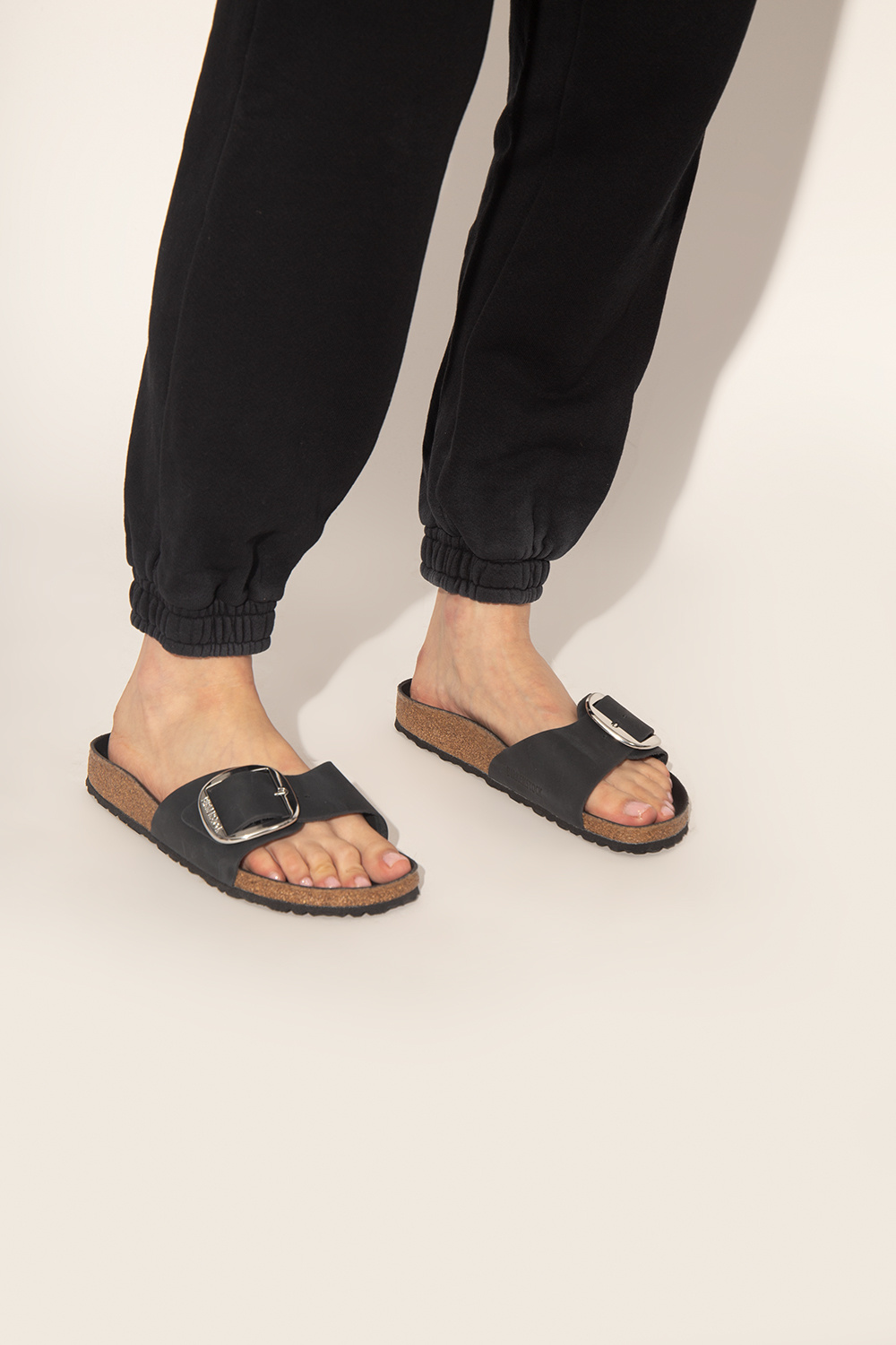 Birkenstock madrid big buckle oiled clearance leather black